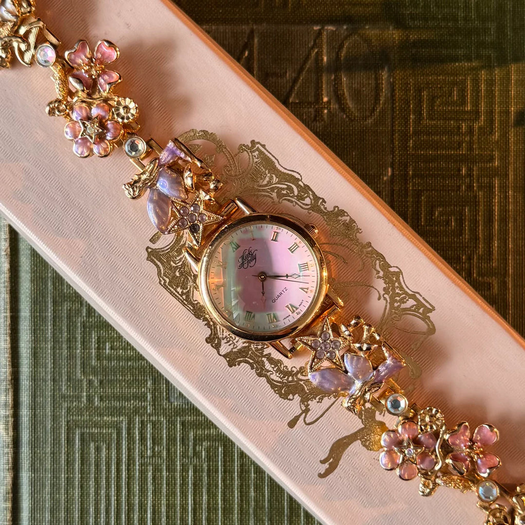 Extremely Rare Kirks Folly Pastel Fairy Themed Charm Watch