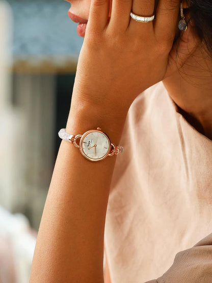 Crystal Slider Watch - White