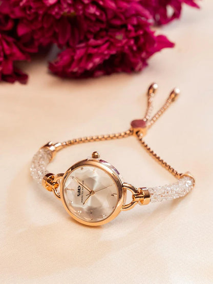 Crystal Slider Watch - White