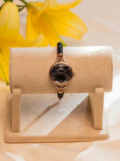 Crystal Slider Watch - Black