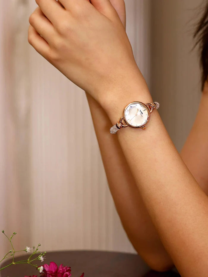 Crystal Slider Watch - White