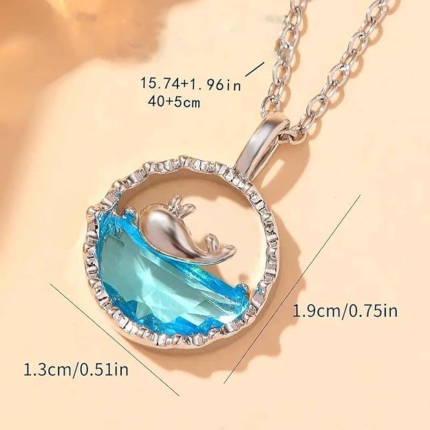 Ocean Whale Crystal Pendant Necklace – Elegant Marine Jewelry