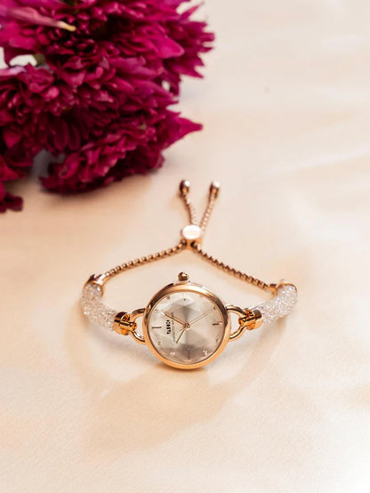 Crystal Slider Watch - White