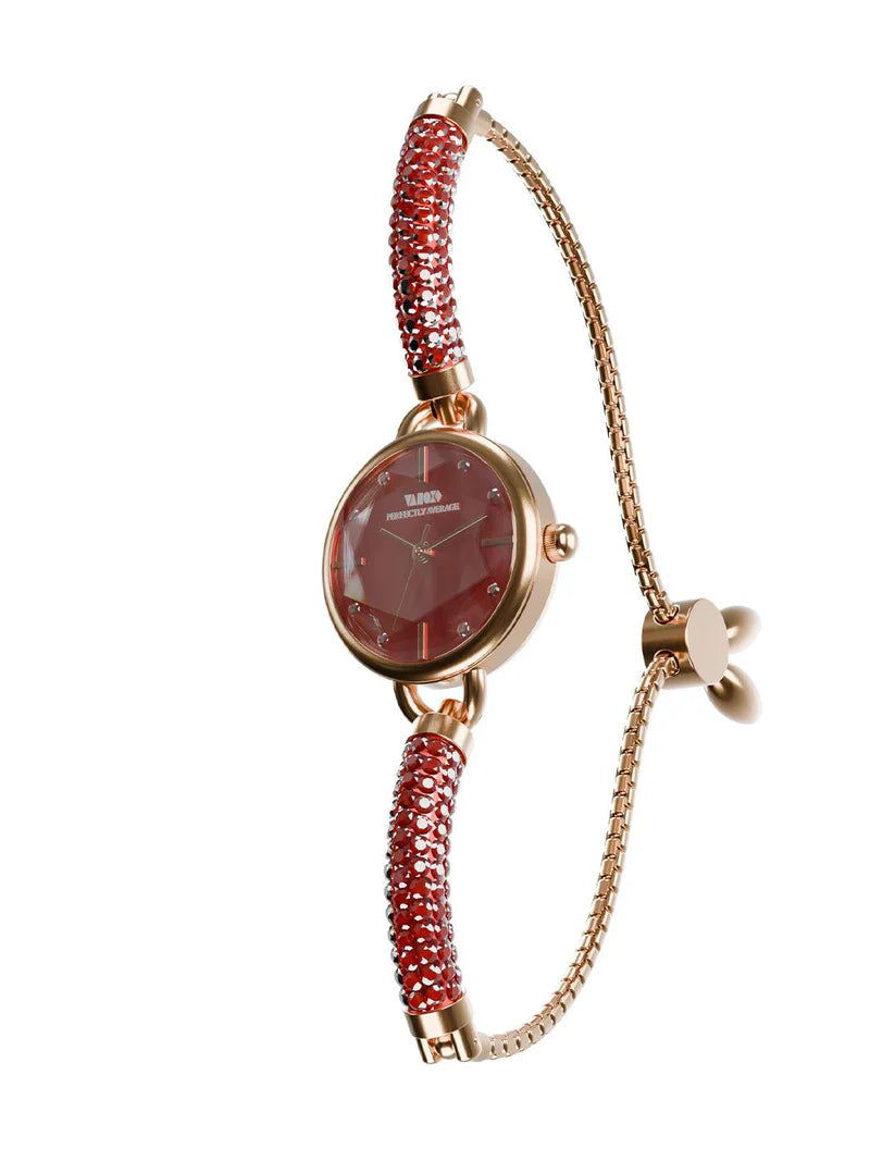 Crystal Slider Watch - Red