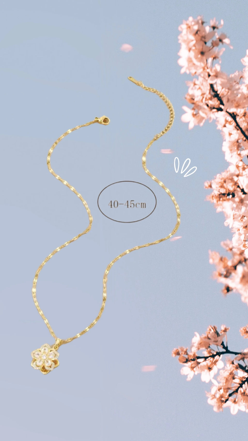 1pc Stainless Steel 5-Petal Rotating Flower Necklace