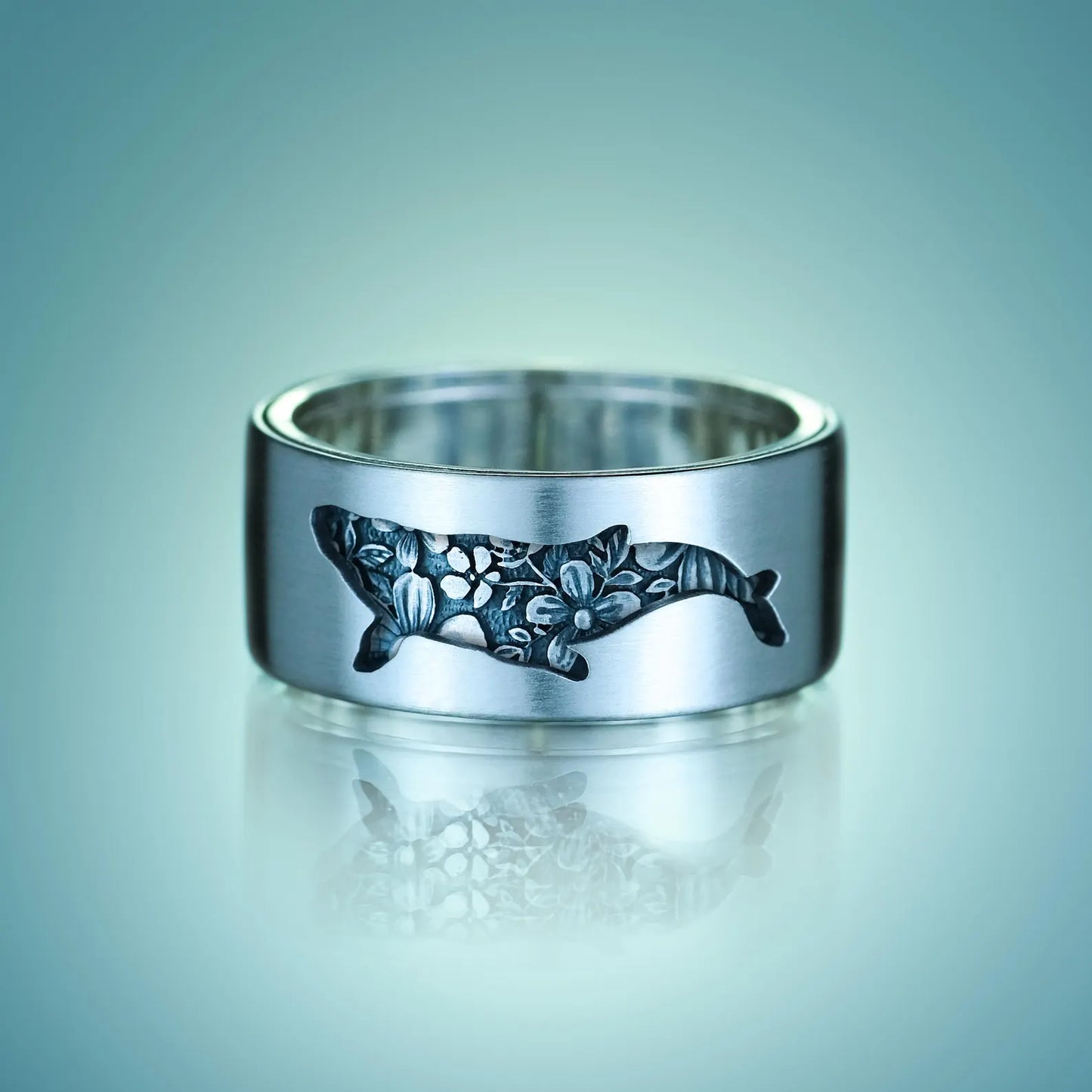 Kitsune & Whale Kinetic Spinner Ring - HANDCRAFTED STERLING SILVER