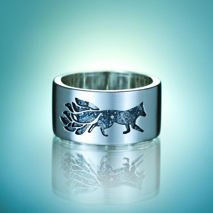 Kitsune & Whale Kinetic Spinner Ring - HANDCRAFTED STERLING SILVER