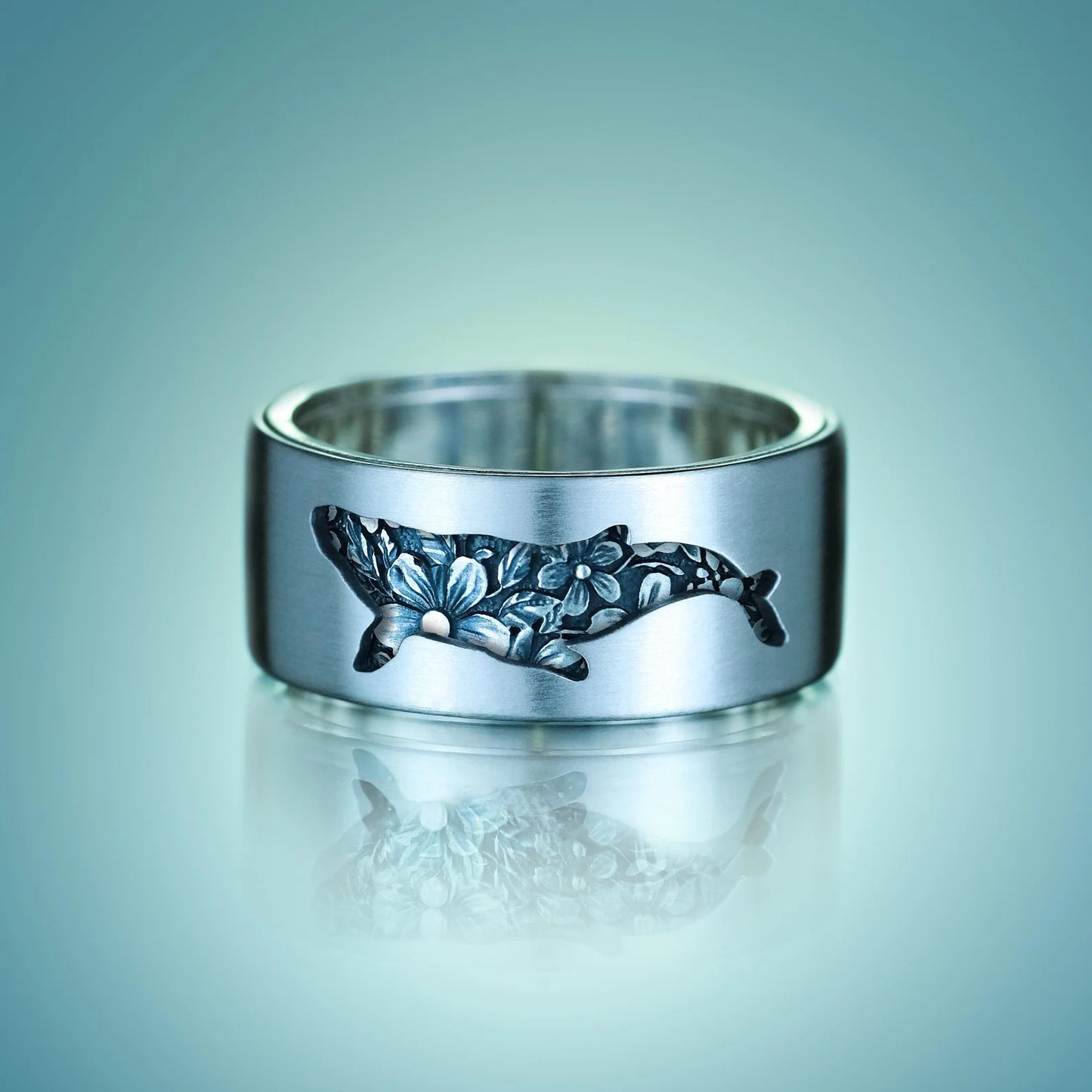 Kitsune & Whale Kinetic Spinner Ring - HANDCRAFTED STERLING SILVER